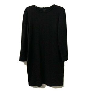 VTG Vintage Toula Womens Black Ribbed Knit Sheath Dress